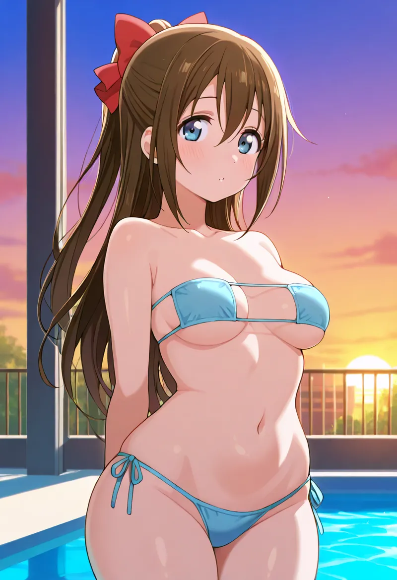 Nankoai Shizuku Osaka- Poolside Photoshoot Love Live Nijigasaki High School Idol Club - Image 35