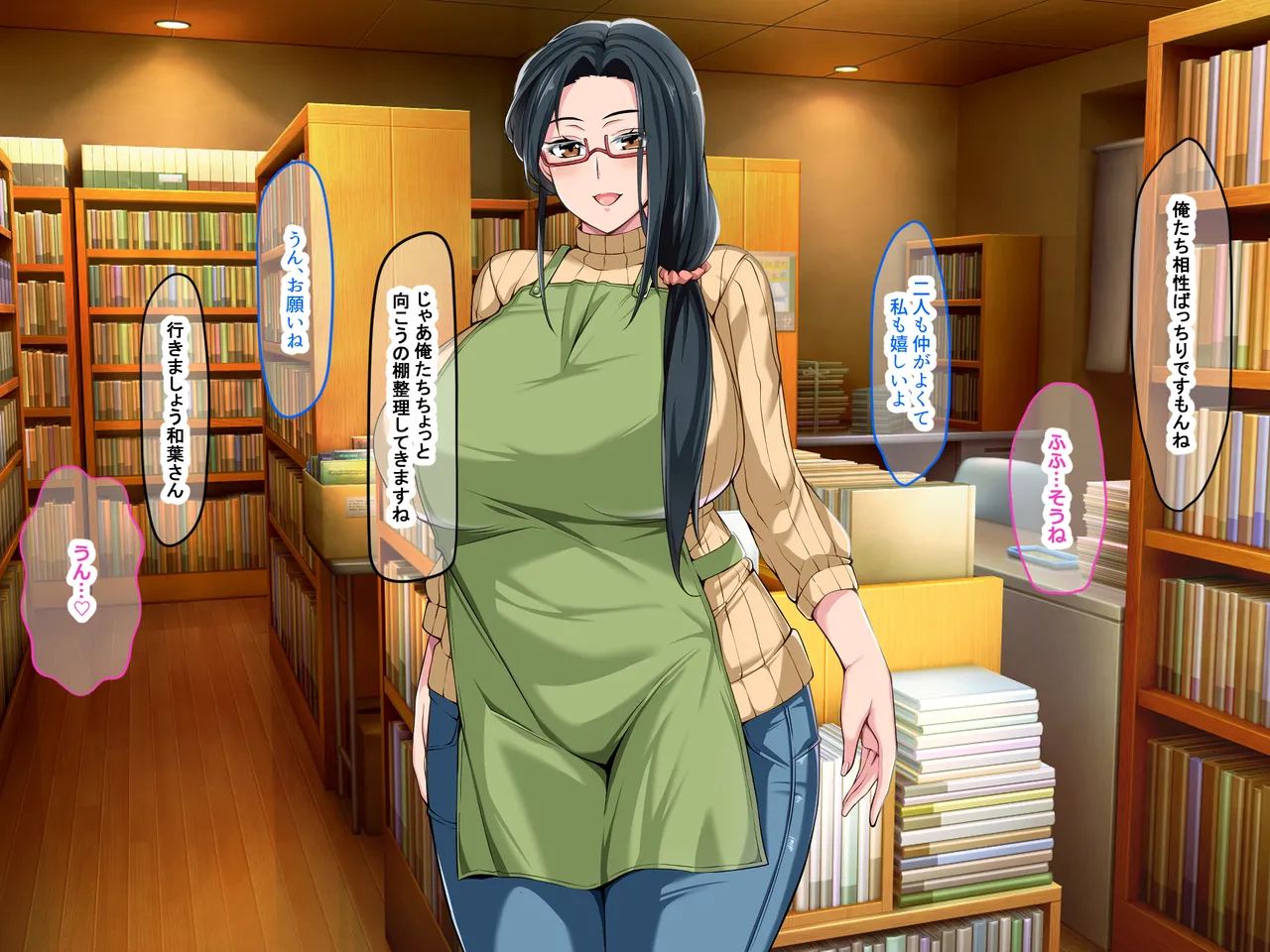 Nanohana Jam Lucky Machi no Honya de Ugoku Muchimuchi Bakunyuu na Jimi Hitozuma ga Beit Douryou no Wakai Chara Otoko ni Sukikatte Moteasobarete Netorarechau Hanashi - Image 158