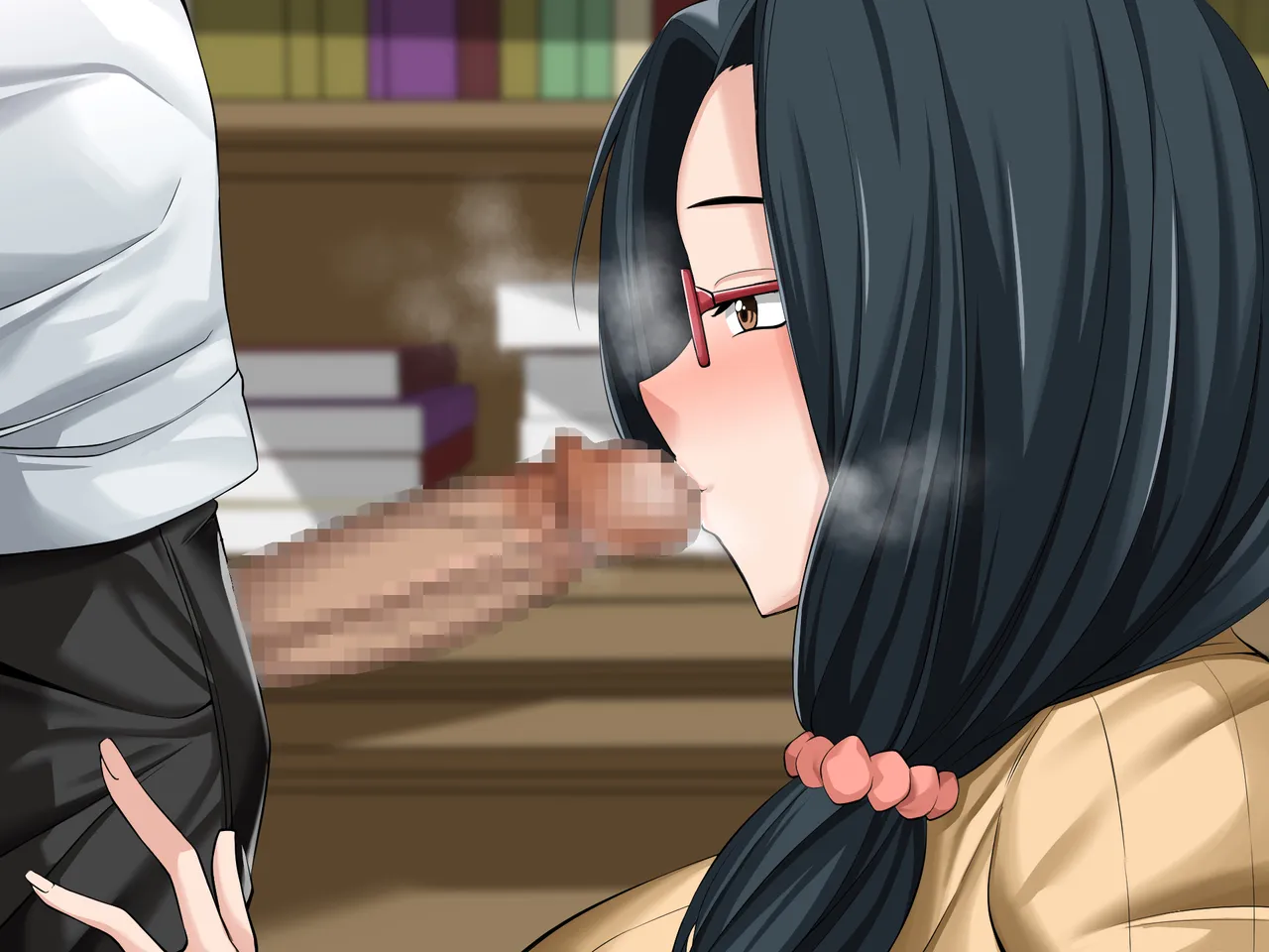 Nanohana Jam Lucky Machi no Honya de Ugoku Muchimuchi Bakunyuu na Jimi Hitozuma ga Beit Douryou no Wakai Chara Otoko ni Sukikatte Moteasobarete Netorarechau Hanashi - Image 285