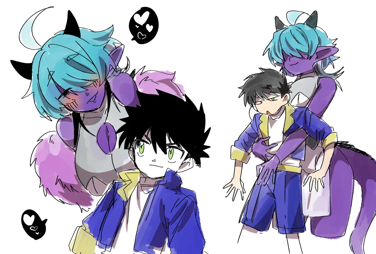 Oisuke no Tsukue Oisuke 相棒のチビモンスターが目隠れ爆乳お姉さんに進化ふたなりになったボーイッシュ娘ムラムラが終わるまでハメ続ける - Image 34