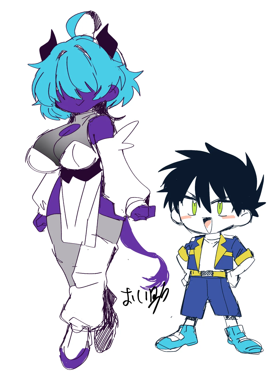 Oisuke no Tsukue Oisuke 相棒のチビモンスターが目隠れ爆乳お姉さんに進化ふたなりになったボーイッシュ娘ムラムラが終わるまでハメ続ける - Image 36