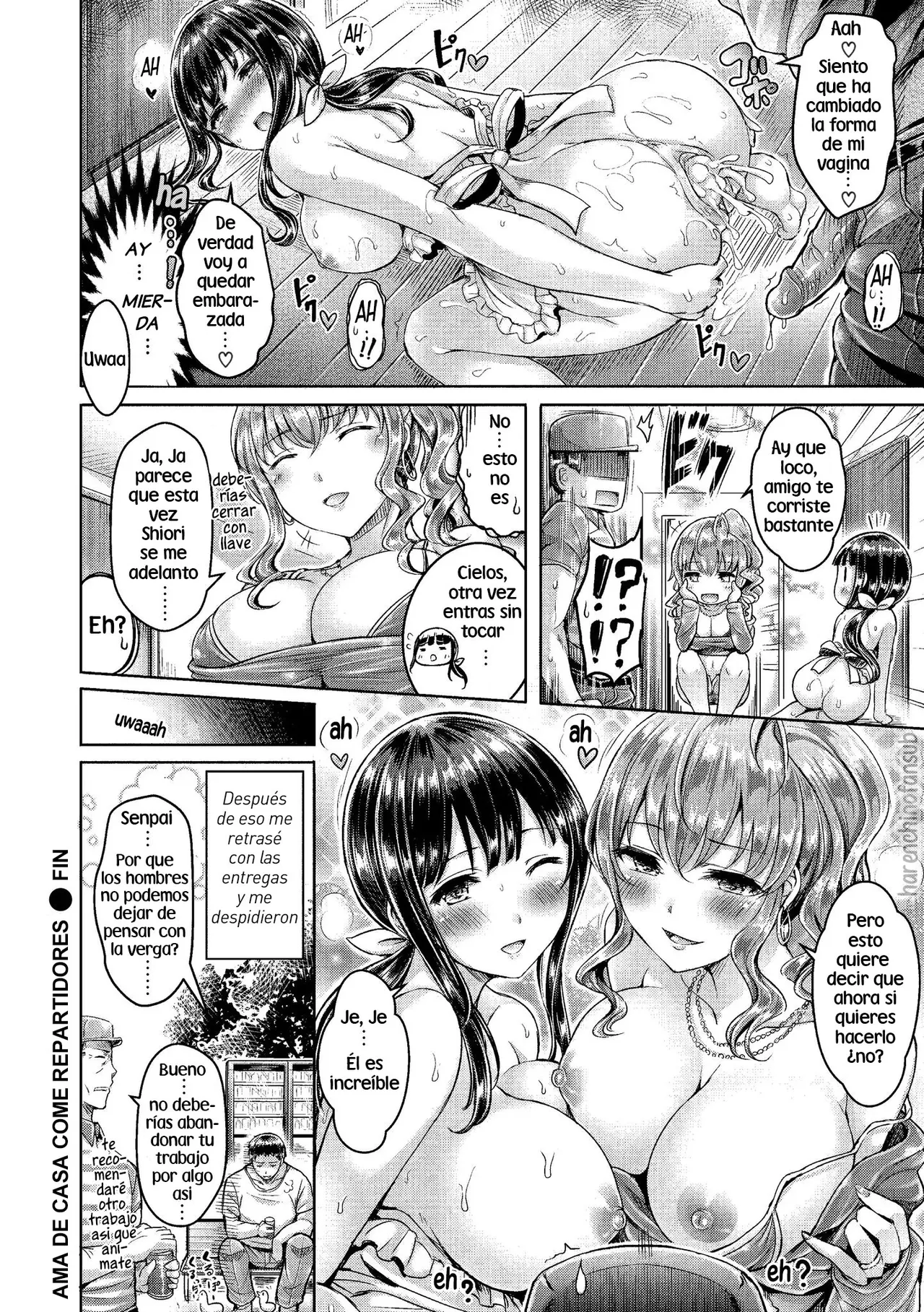 Okumoto Yuuta Otodo KEMONO Oku-san Ama de Casa come Repartidores Chichi Mamire Spanish Digital Decensored Harenchi no Fansub - Image 17