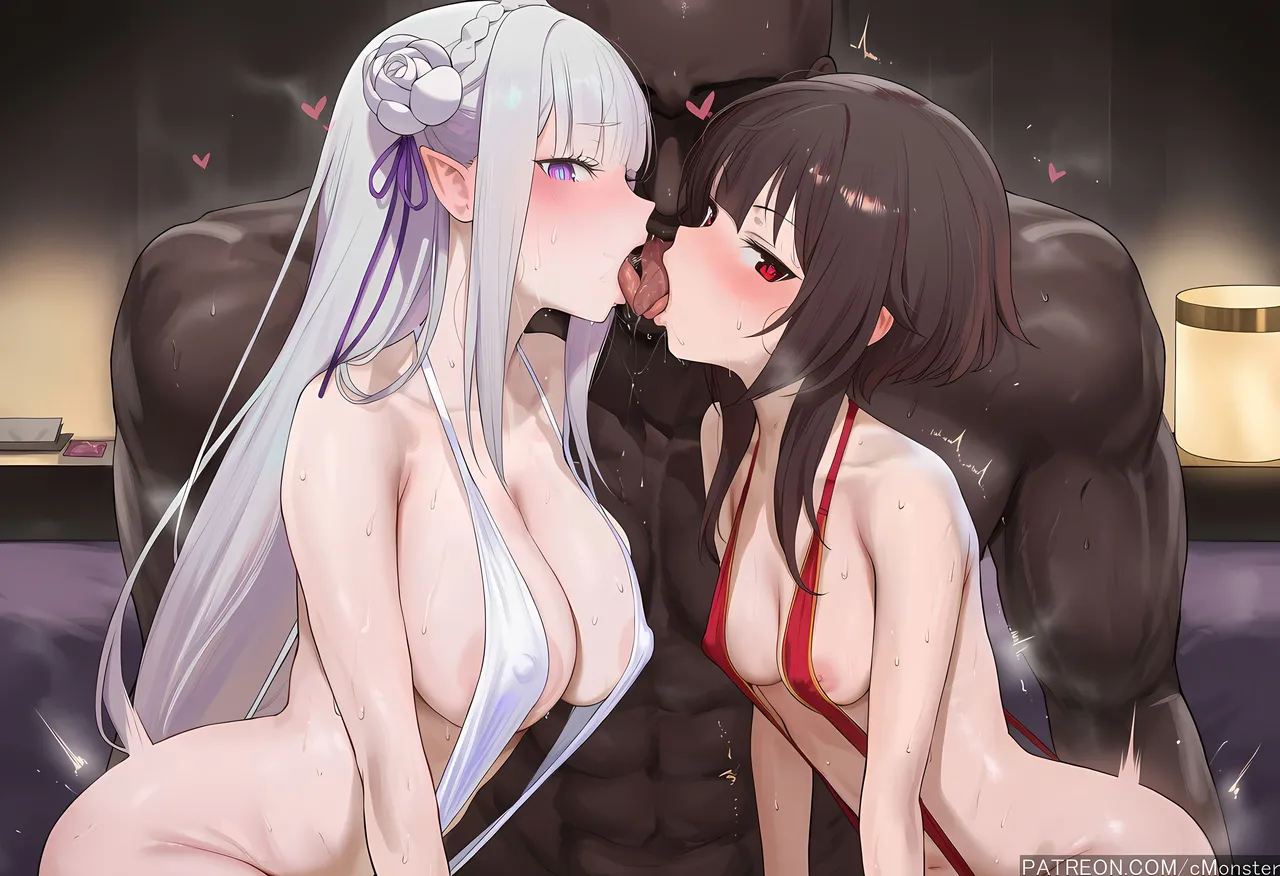 Patreon cMonster Emilia Megumin x BBC FFM Threesome - Image 107