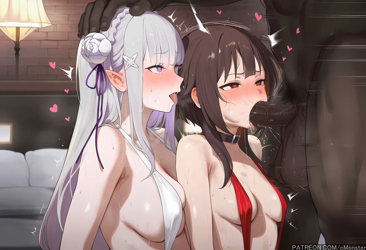 Patreon cMonster Emilia Megumin x BBC FFM Threesome - Image 147
