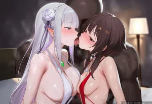Patreon cMonster Emilia Megumin x BBC FFM Threesome - Page 106