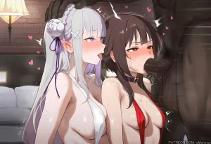 Patreon cMonster Emilia Megumin x BBC FFM Threesome - Page 147