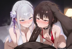 Patreon cMonster Emilia Megumin x BBC FFM Threesome - Page 166