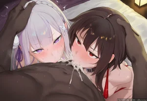 Patreon cMonster Emilia Megumin x BBC FFM Threesome - Page 168