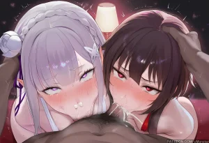 Patreon cMonster Emilia Megumin x BBC FFM Threesome - Page 170
