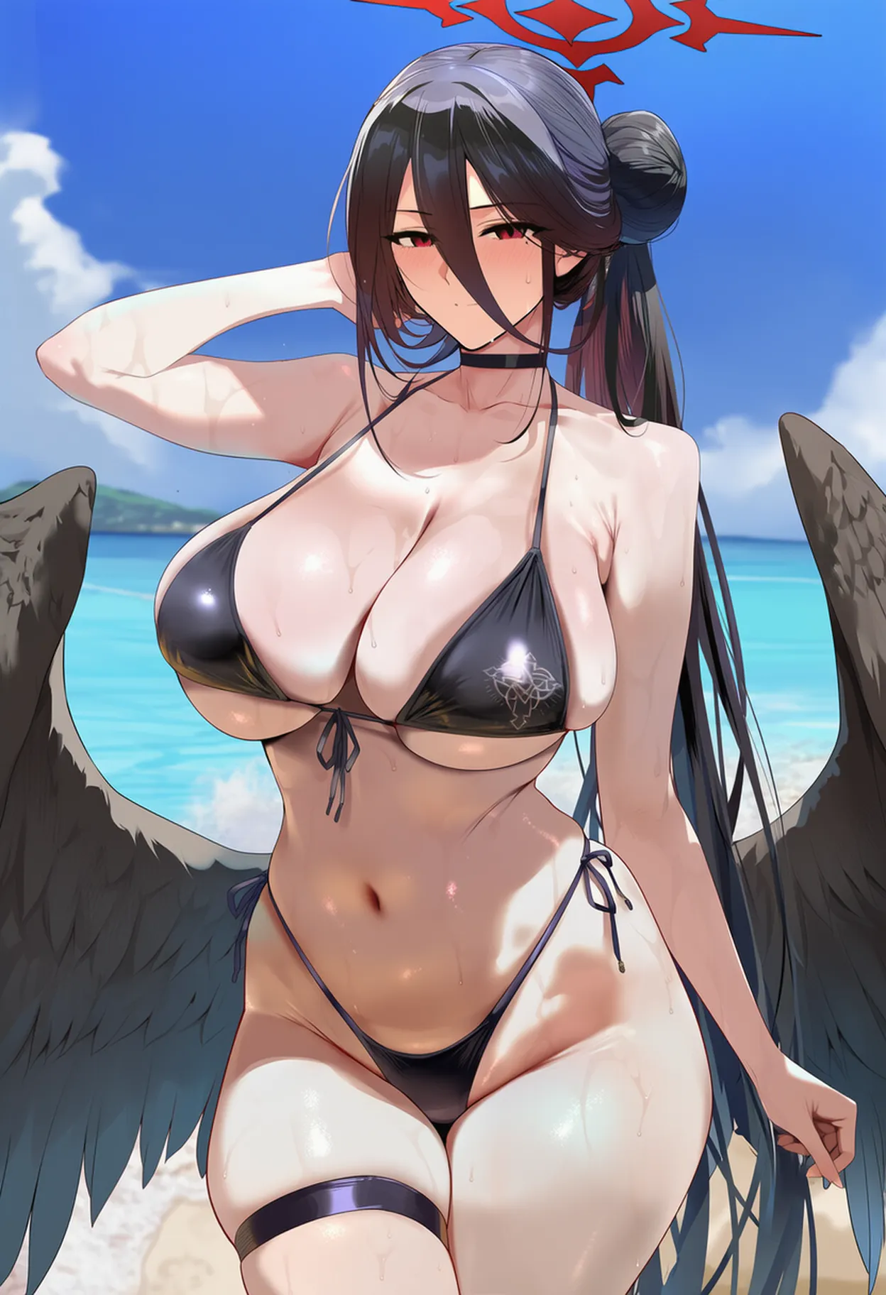 Patreon Yeeting Hasumi blue archiveswimsuit cutout bra x BBC - Image 141
