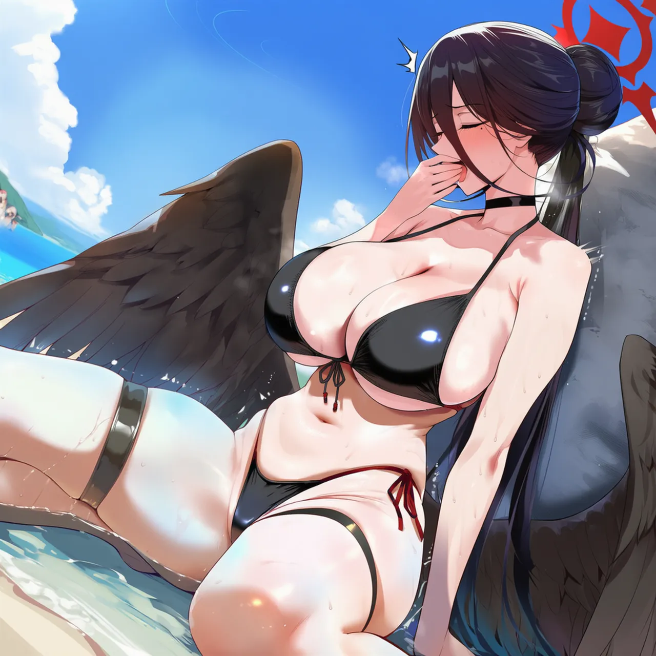 Patreon Yeeting Hasumi blue archiveswimsuit cutout bra x BBC - Image 178