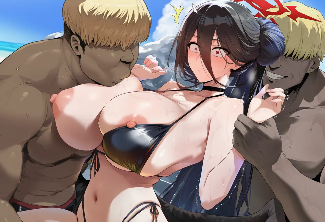 Patreon Yeeting Hasumi blue archiveswimsuit cutout bra x BBC - Image 202