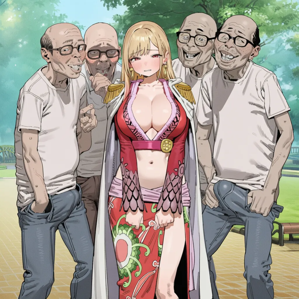 Patreon yourojisan Marin Kitagawa Boa Hancock Cosplay x Old Men - Image 19