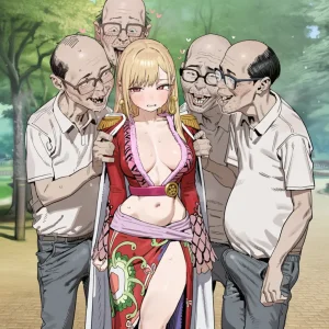 Patreon yourojisan Marin Kitagawa Boa Hancock Cosplay x Old Men - Page 5