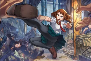 Pixiv 異界召喚士の弟子Ikai Shoukanshi no Deshi 8668289 - After being defeated by a paralyzing blow dart, Ochako gets her breasts fondled - Page 3