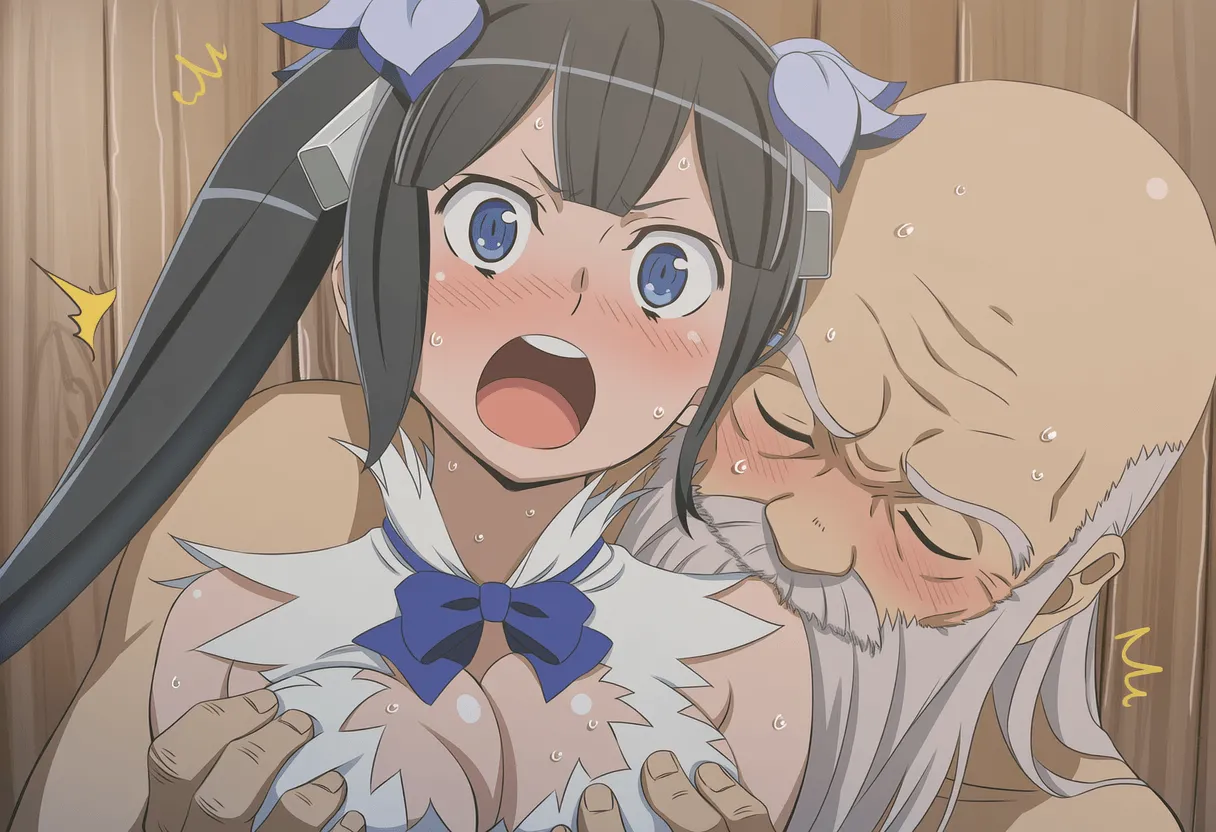 Pixiv 与党野党YotouYatou 50519969 - DanMachi Hestia and the Perverted Ojisan in the Mixed Bath - Image 154
