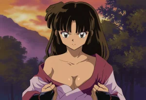 Pixiv 与党野党YotouYatou 50519969 - Inuyasha Drunken Sango Hair Down ver. vs. the Sake Fairy Ojisan - Page 16