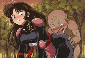 Pixiv 与党野党YotouYatou 50519969 - Inuyasha Drunken Sango Hair Down ver. vs. the Sake Fairy Ojisan - Page 29