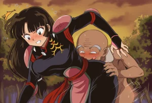 Pixiv 与党野党YotouYatou 50519969 - Inuyasha Drunken Sango Hair Down ver. vs. the Sake Fairy Ojisan - Page 30