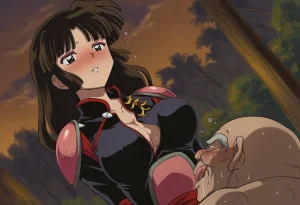 Pixiv 与党野党YotouYatou 50519969 - Inuyasha Drunken Sango Hair Down ver. vs. the Sake Fairy Ojisan - Page 46