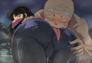 Pixiv 与党野党YotouYatou 50519969 - Inuyasha Drunken Sango Hair Down ver. vs. the Sake Fairy Ojisan - Page 90