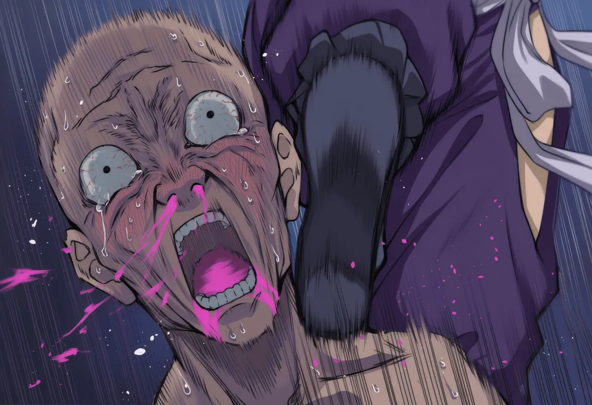 Pixiv 与党野党YotouYatou 50519969 - Jigokuraku Yuzuriha vs. The Poison-Inflicted Rapist Ojisan - Image 150