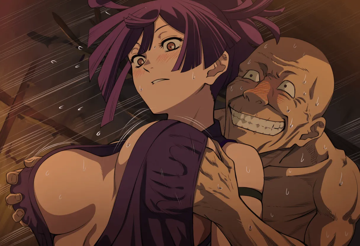 Pixiv 与党野党YotouYatou 50519969 - Jigokuraku Yuzuriha vs. The Poison-Inflicted Rapist Ojisan - Image 2