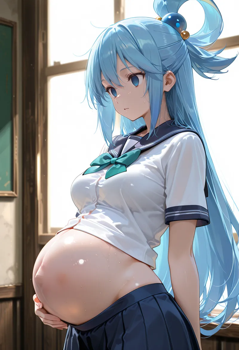 マイネームルナ Pregnant Belly Library Series Aqua Sample - Image 93