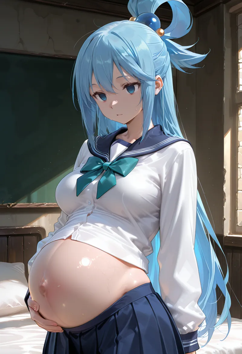 マイネームルナ Pregnant Belly Library Series Aqua Sample - Image 94