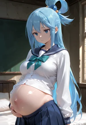 マイネームルナ Pregnant Belly Library Series Aqua Sample - Page 94