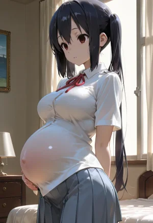 マイネームルナ Pregnant Belly Library Series Nakano Azusa Sample - Page 97