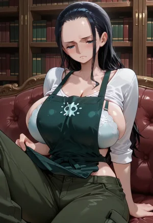 マイネームルナ Pregnant Belly Library Series Nico Robin Sample - Page 40