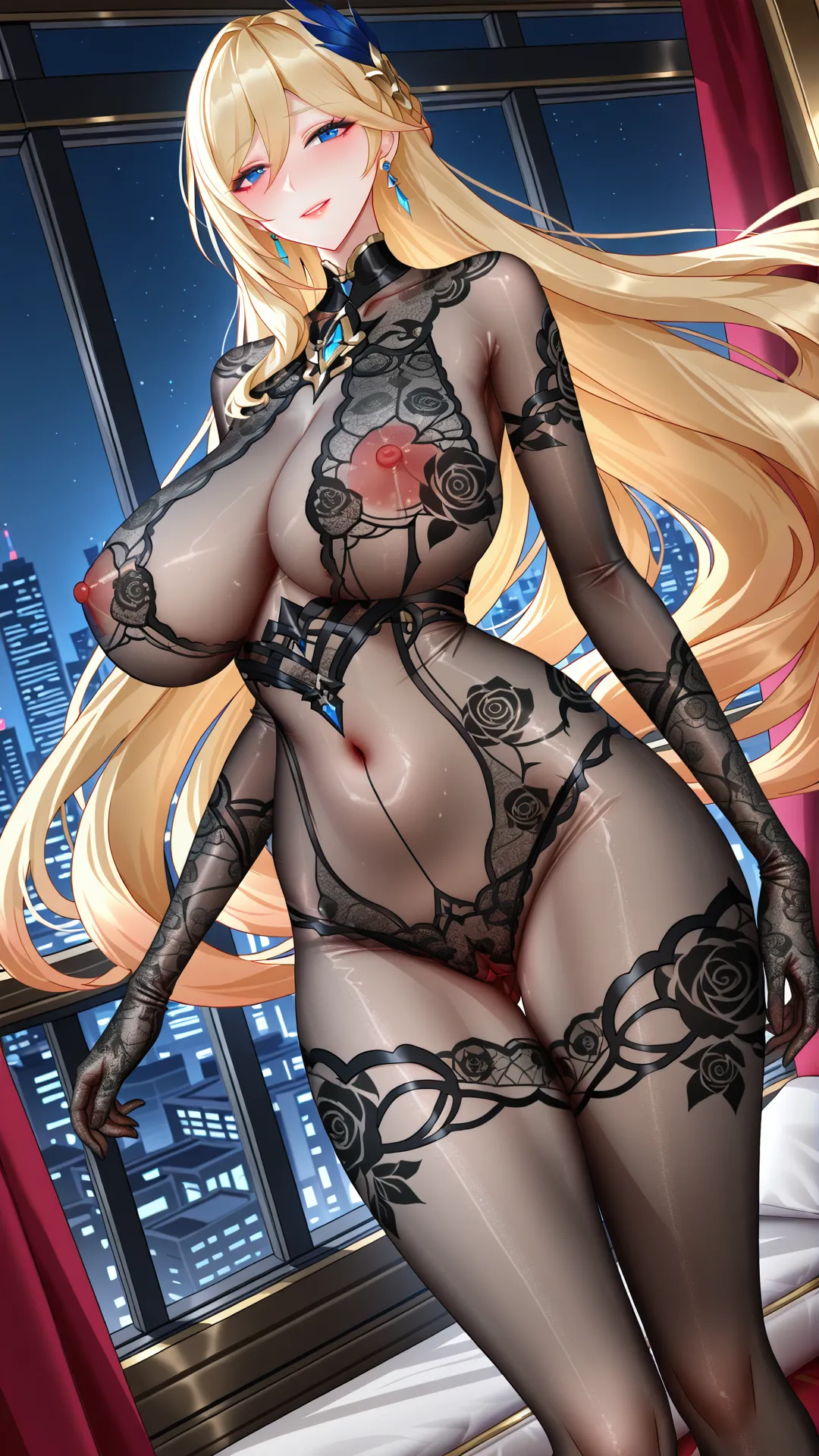 QosLouisAI 幽兰黛尔连体黑丝 - Image 10