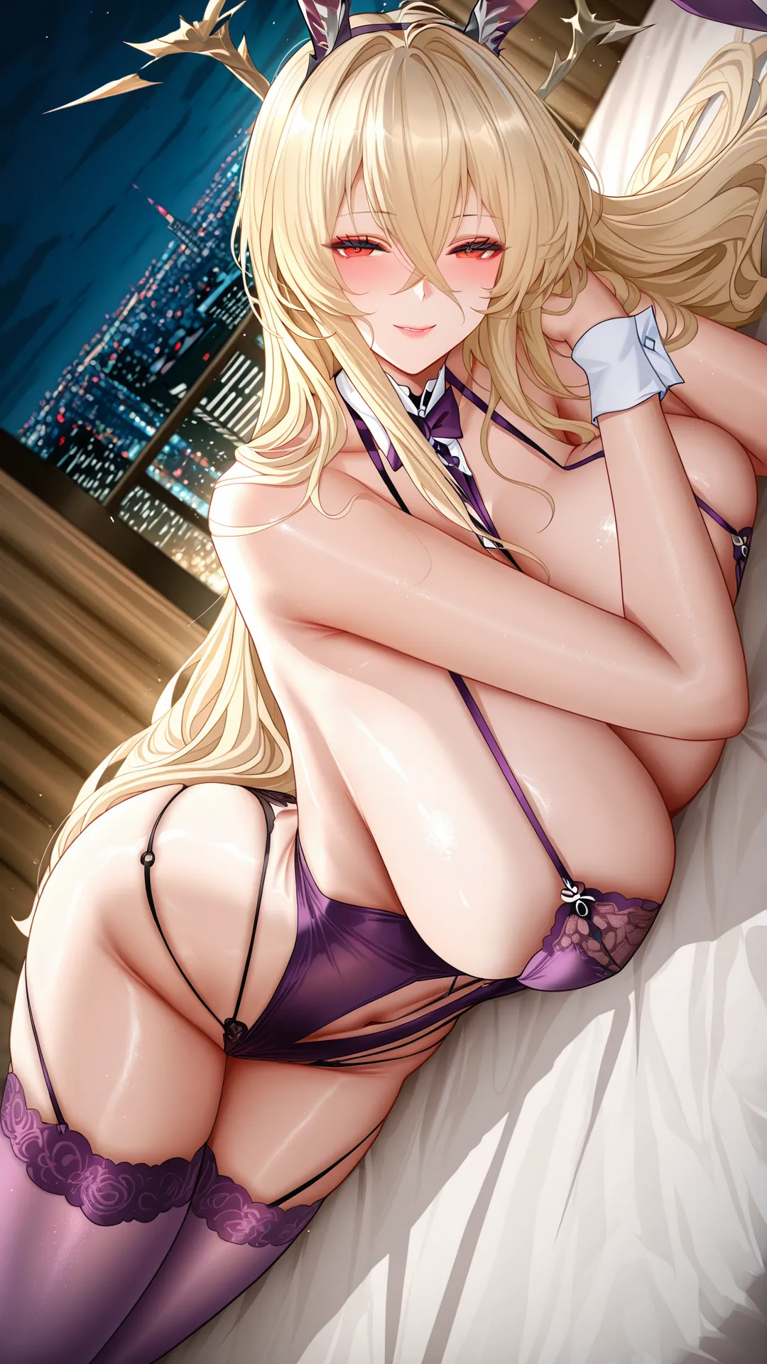 QosLouisAI 怨仇紫色兔女郎3P - Image 9