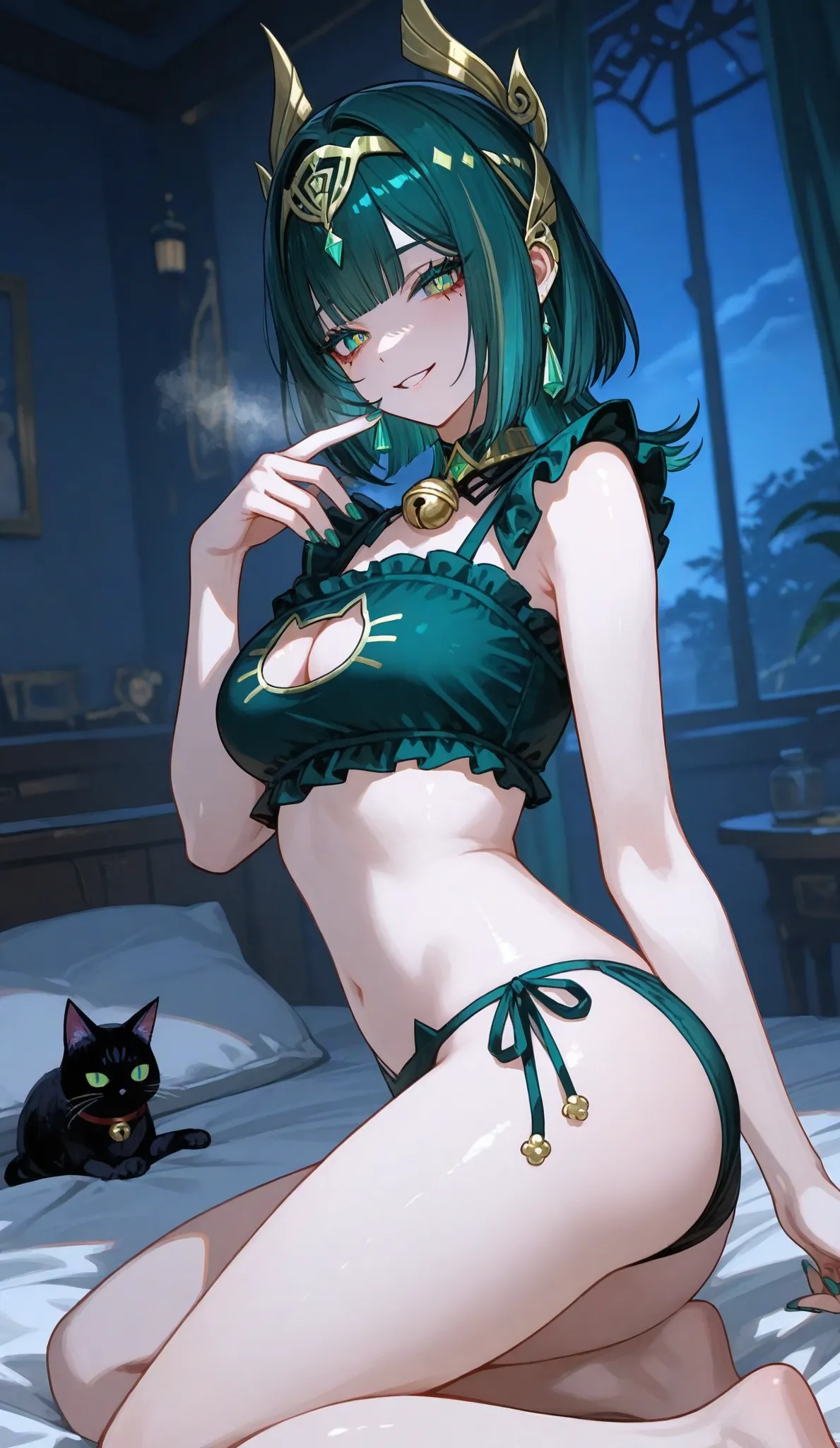 Reiji Nefer Genshin Impact Cat Lingerie Temptation - Image 4