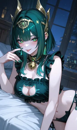 Reiji Nefer Genshin Impact Cat Lingerie Temptation