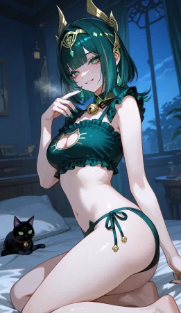 Reiji Nefer Genshin Impact Cat Lingerie Temptation - Page 4