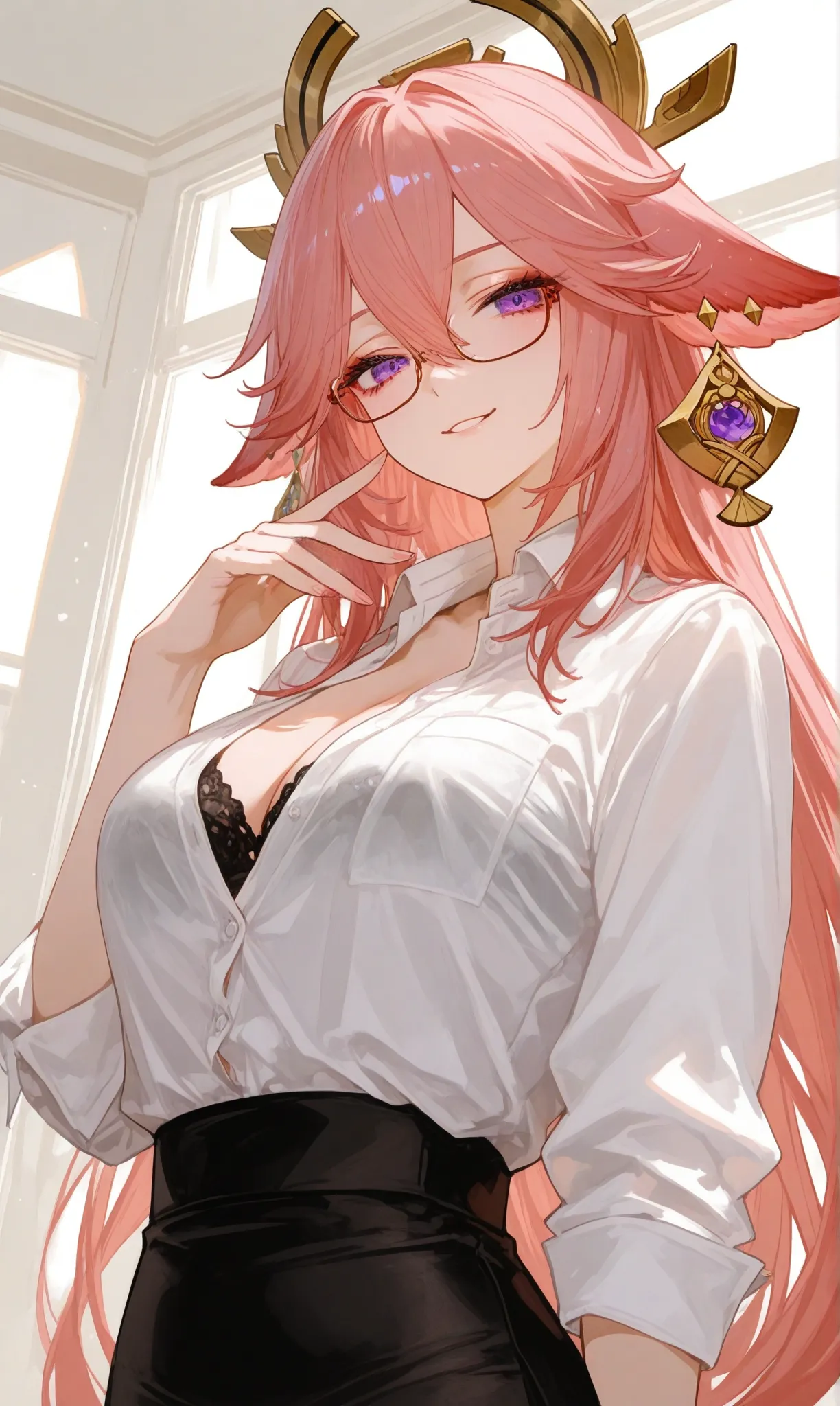 Reiji Yae Miko Office Temptation Unleashed - Image 1