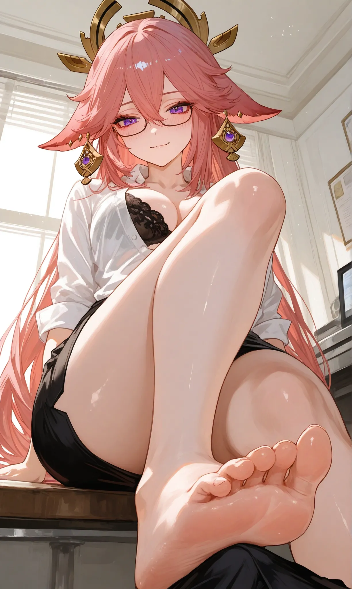 Reiji Yae Miko Office Temptation Unleashed - Image 14