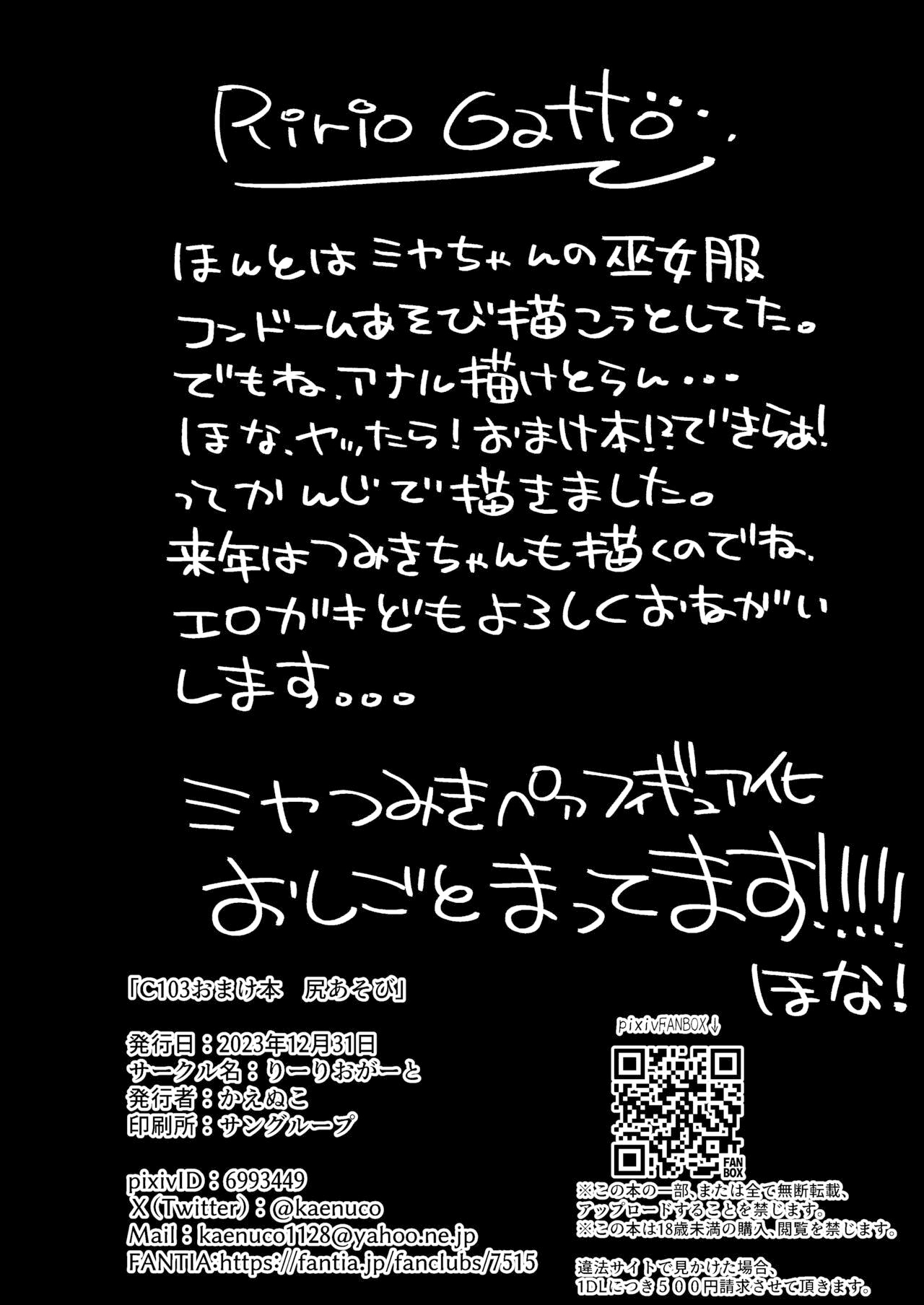 Ririo Gatto Kaenuco C103 Omakebon Shiri Asobi C103附錄本 遊戲 Chinese Digital - Image 12