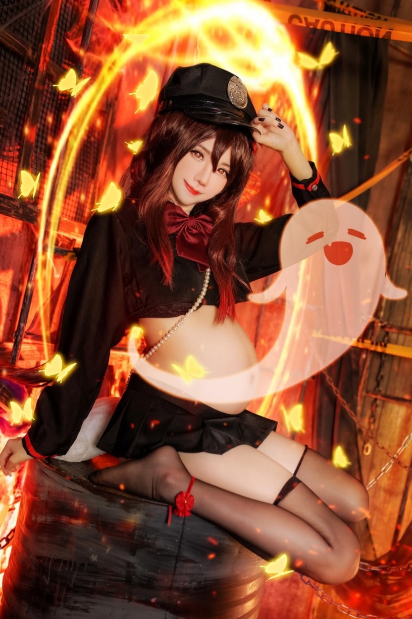 Sally dorasnow Genshin impact-Hu Tao-Cosplayer pregnantAI - Image 11