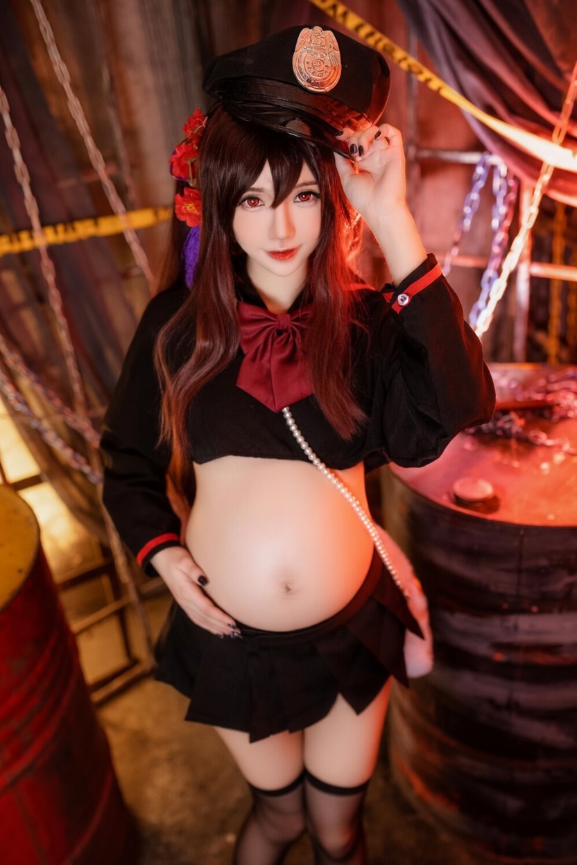 Sally dorasnow Genshin impact-Hu Tao-Cosplayer pregnantAI - Image 3