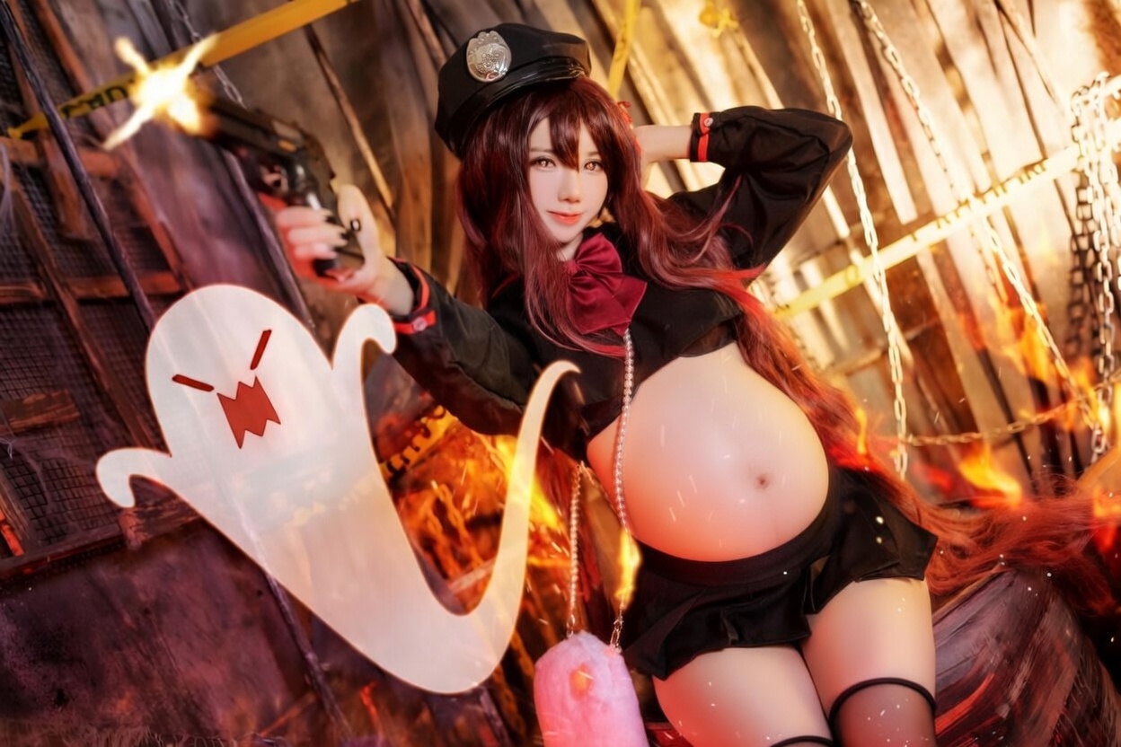 Sally dorasnow Genshin impact-Hu Tao-Cosplayer pregnantAI - Image 43