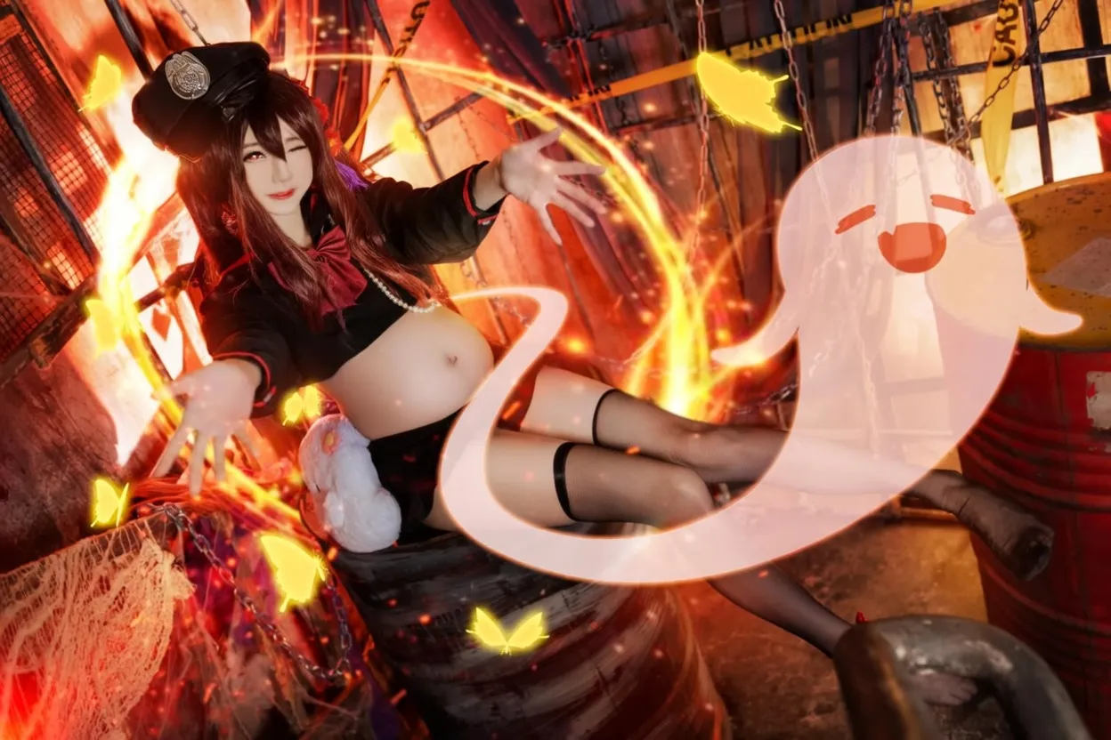 Sally dorasnow Genshin impact-Hu Tao-Cosplayer pregnantAI - Image 7