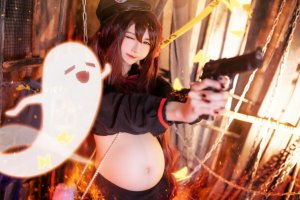 Sally dorasnow Genshin impact-Hu Tao-Cosplayer pregnantAI - Page 40