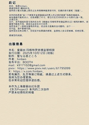 Seinaru Idokoro hinben Alice Margatroid Kankin Album 爱丽丝玛格特洛依德监禁专辑 Touhou Project Chinese MTL Digital - Page 22