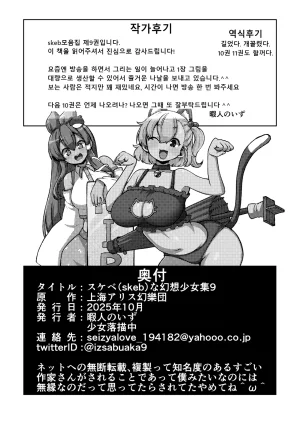 Shoujo Rakugakichuu Himajin no Izu skeb na Gensou Shoujo Shuu 9 음란한 환상 소녀집 9 Touhou Project Korean Digital - Page 110