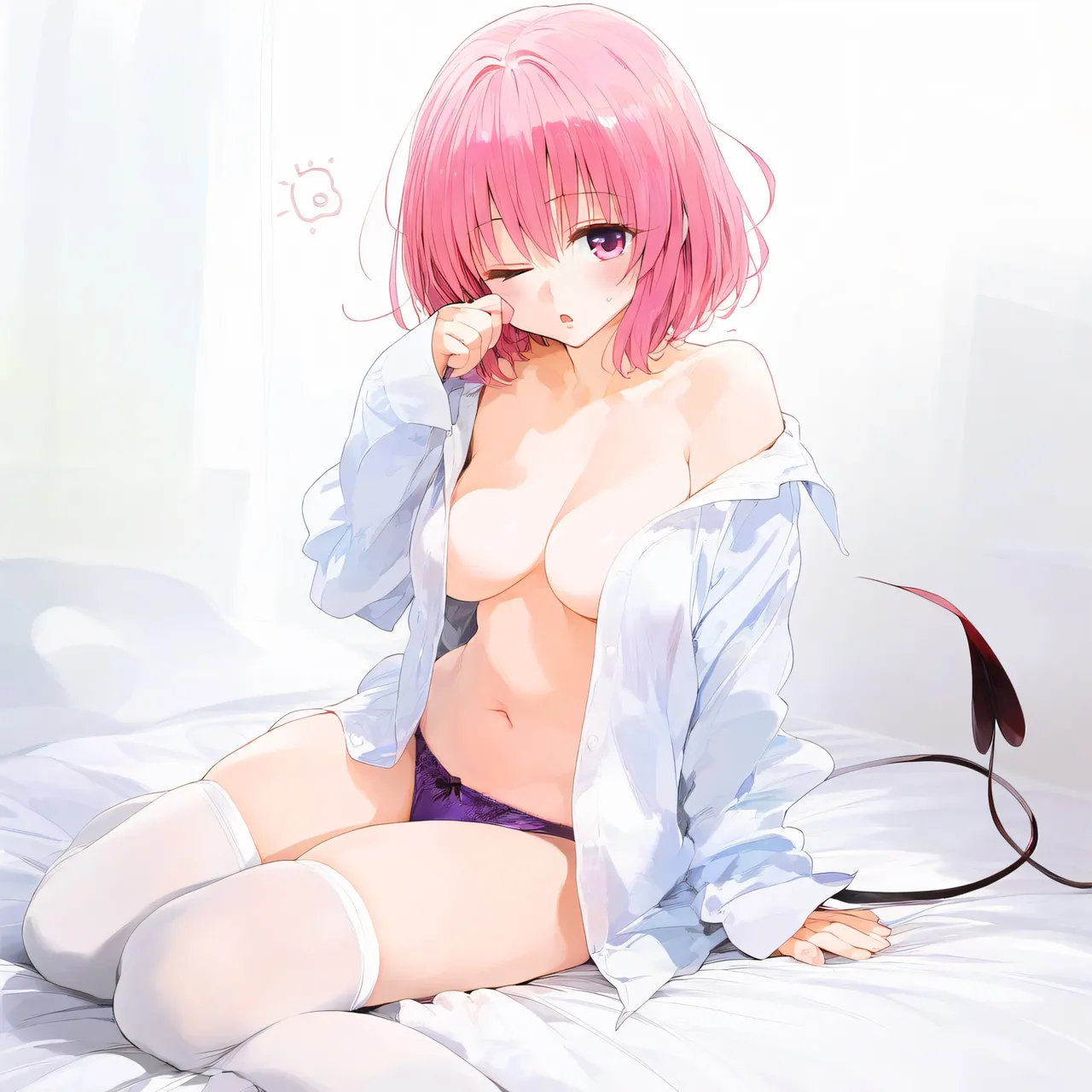 Taugust Momo Deviluke white shirt - Image 3