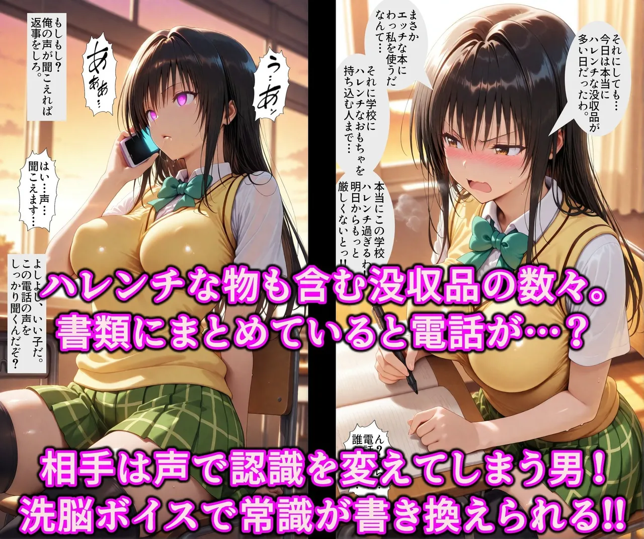 アヘ顔好き集まれぬき処朱作 ポリスとエロギャルどっちがお好き洗脳ボイスと催アプリで徹底調教精子で即イキ超絶ハレンチ発情まんこ ToLOVEる ダークネス - Image 4