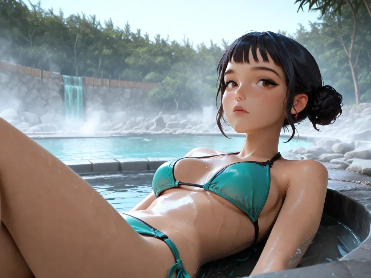 TrashGer Zoey kpop demon hunters jacuzzi MMF Threesome groupsex - Image 1